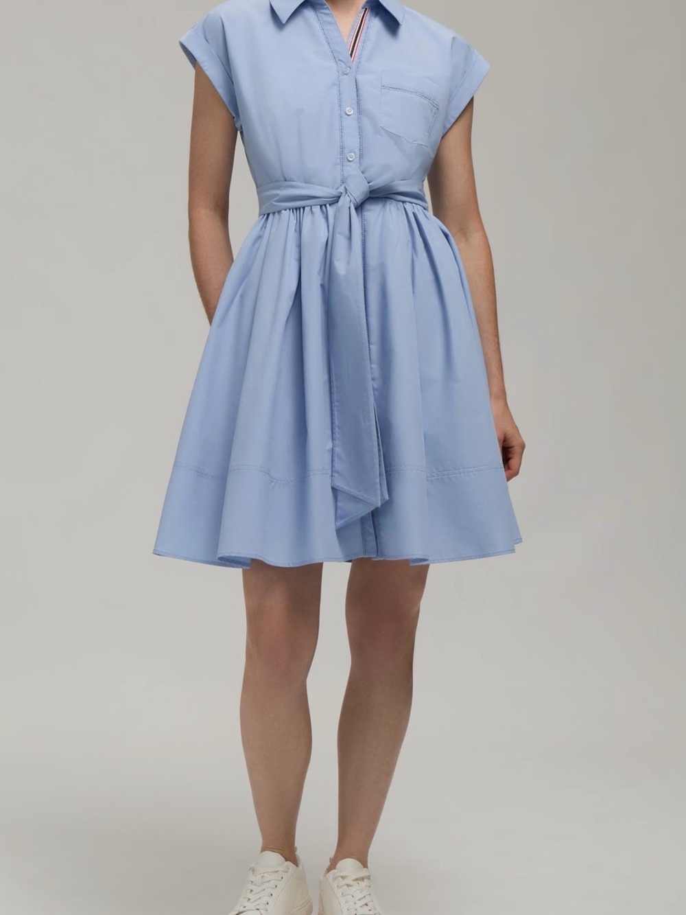 Hunter Embroidered Placket Capsleeve Fut & Flate Shirtdress XS NWOT